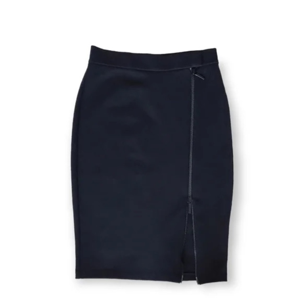 NWOT Michael Kors Black Pencil Skirt with Zipper Design Size 6